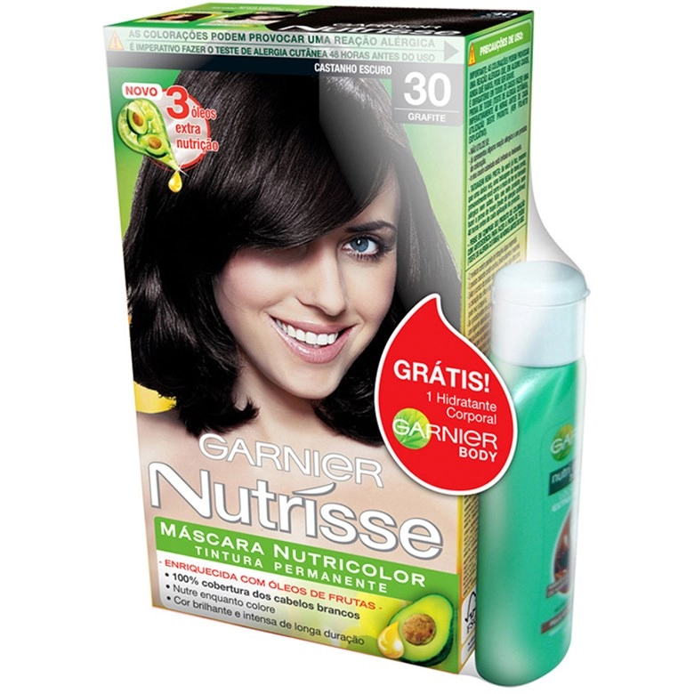 Tintura Permanente Nutrisse Mini Kit 3.0 Castanho Escuro Garnier