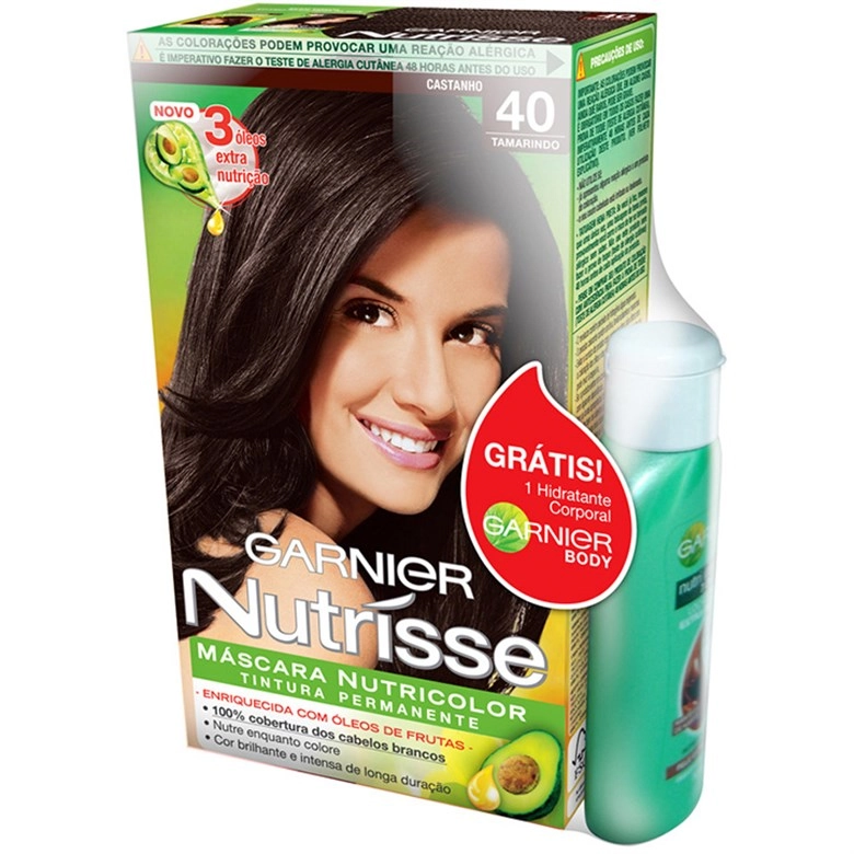 Tintura Permanente Nutrisse Mini Kit 4.0 Castanho Médio Garnier