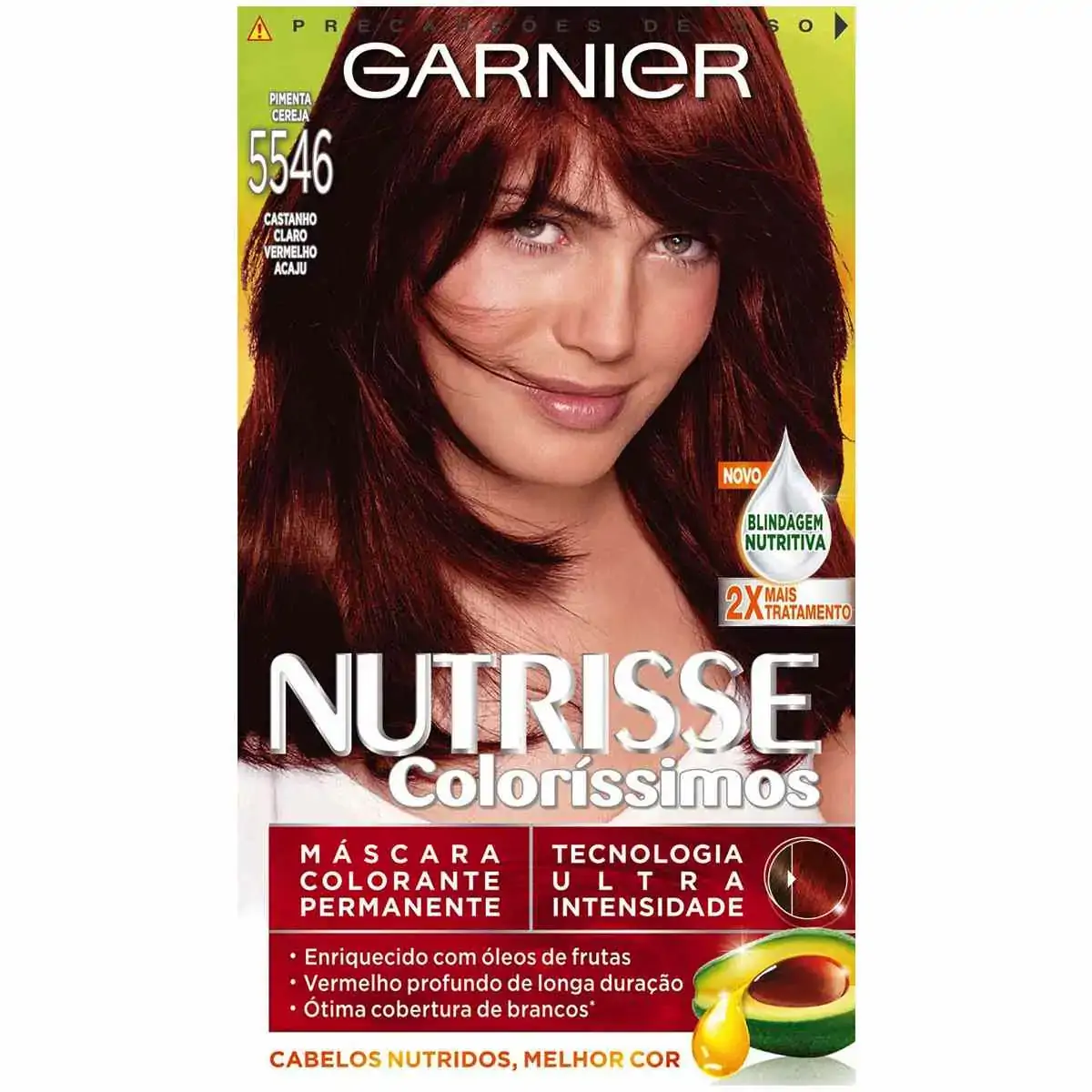 Tintura Nutrisse 5546 Pimenta Cereja Castanho Claro Vermelho Acaju Garnier