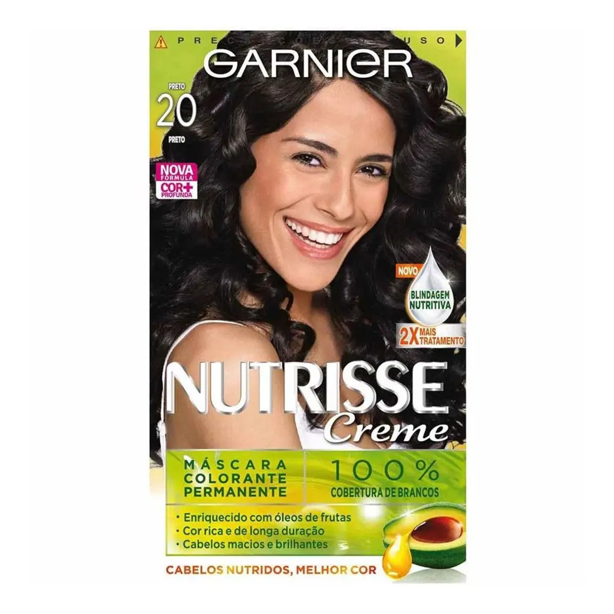 Kit Coloração Creme 20 Preto Amora Garnier Nutrisse