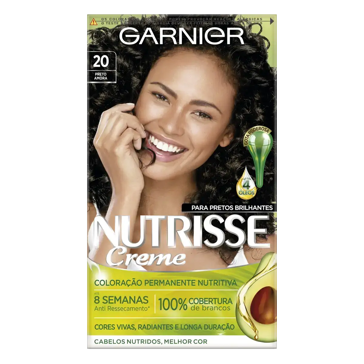 Kit Coloração Creme 20 Preto Amora Garnier Nutrisse