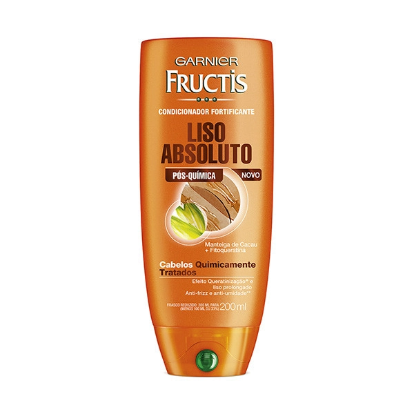 Condicionador Garnier Fructis Fortificante Liso Absoluto Pós Química