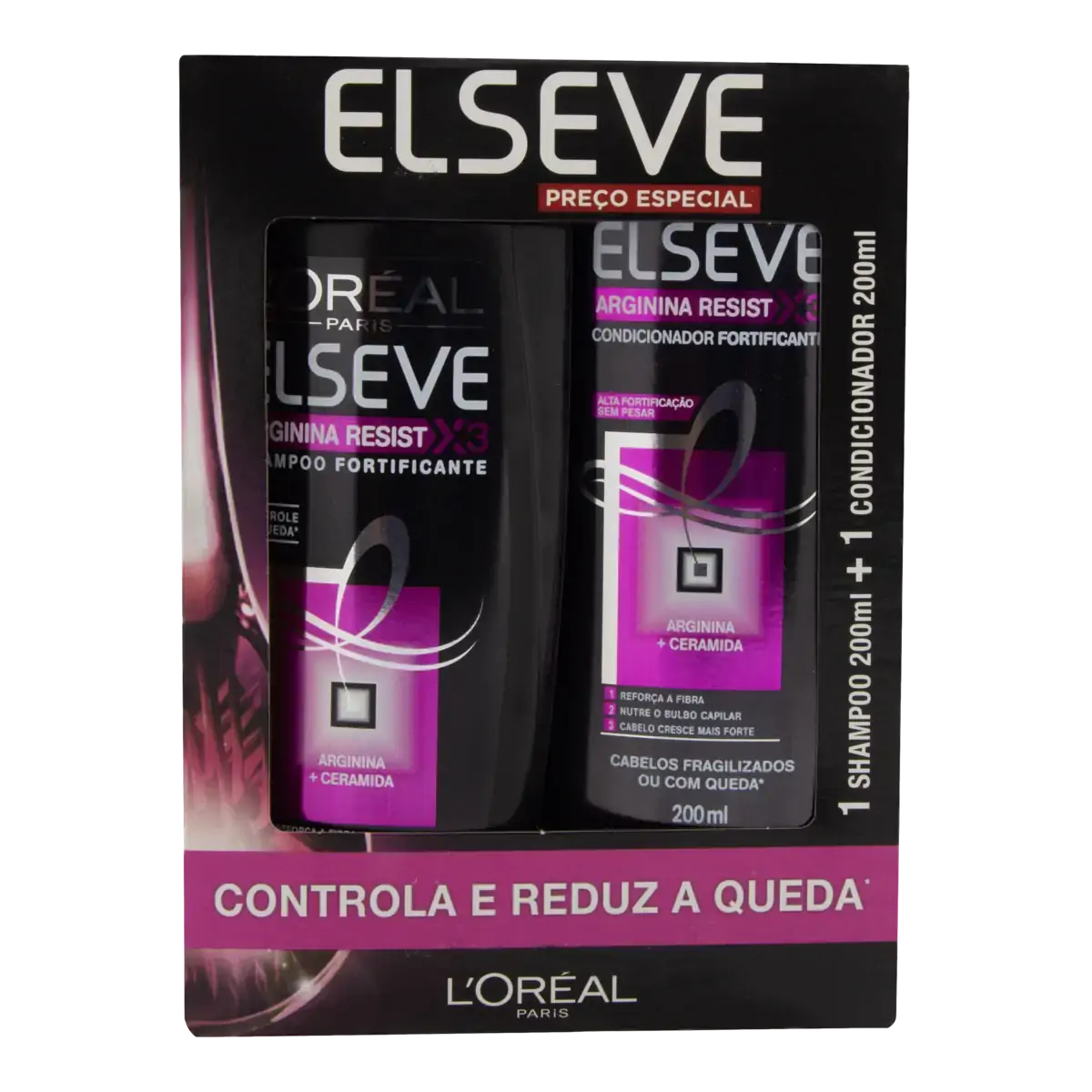 Kit Shampoo Condicionador Loréal Paris Elseve Arginina Resist X3 200ml Cada