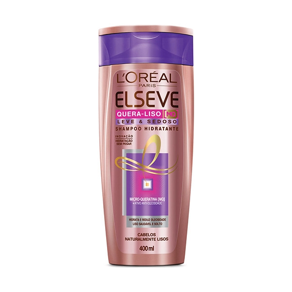 Shampoo Elseve Quera Liso Leve E Sedoso 400ml Loreal Paris