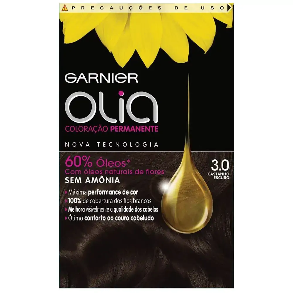 Tintura Garnier Olia Sem Amônia 3.0 Castanho Escuro