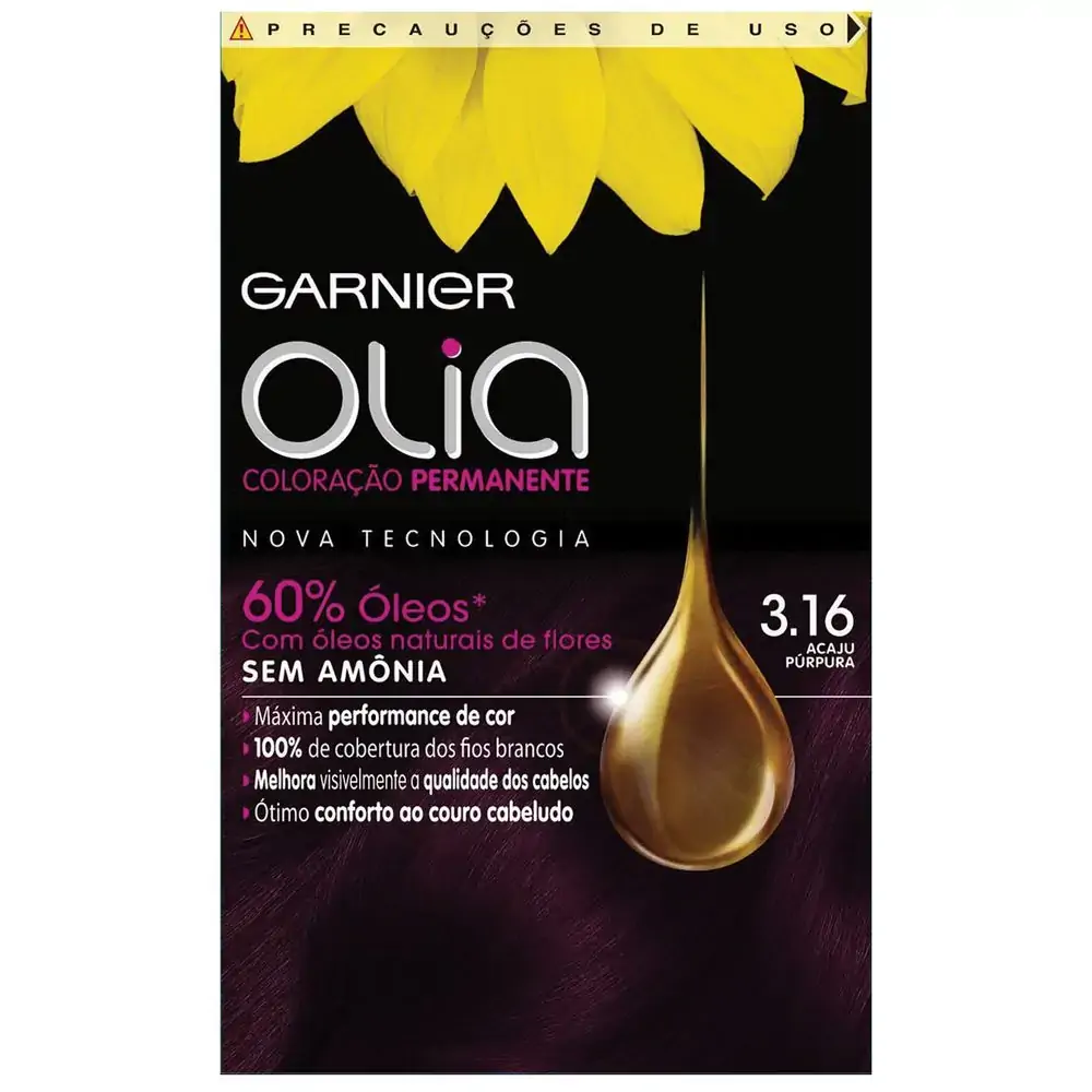 Tintura Garnier Olia Sem Amônia 3.16 Acaju Púrpura
