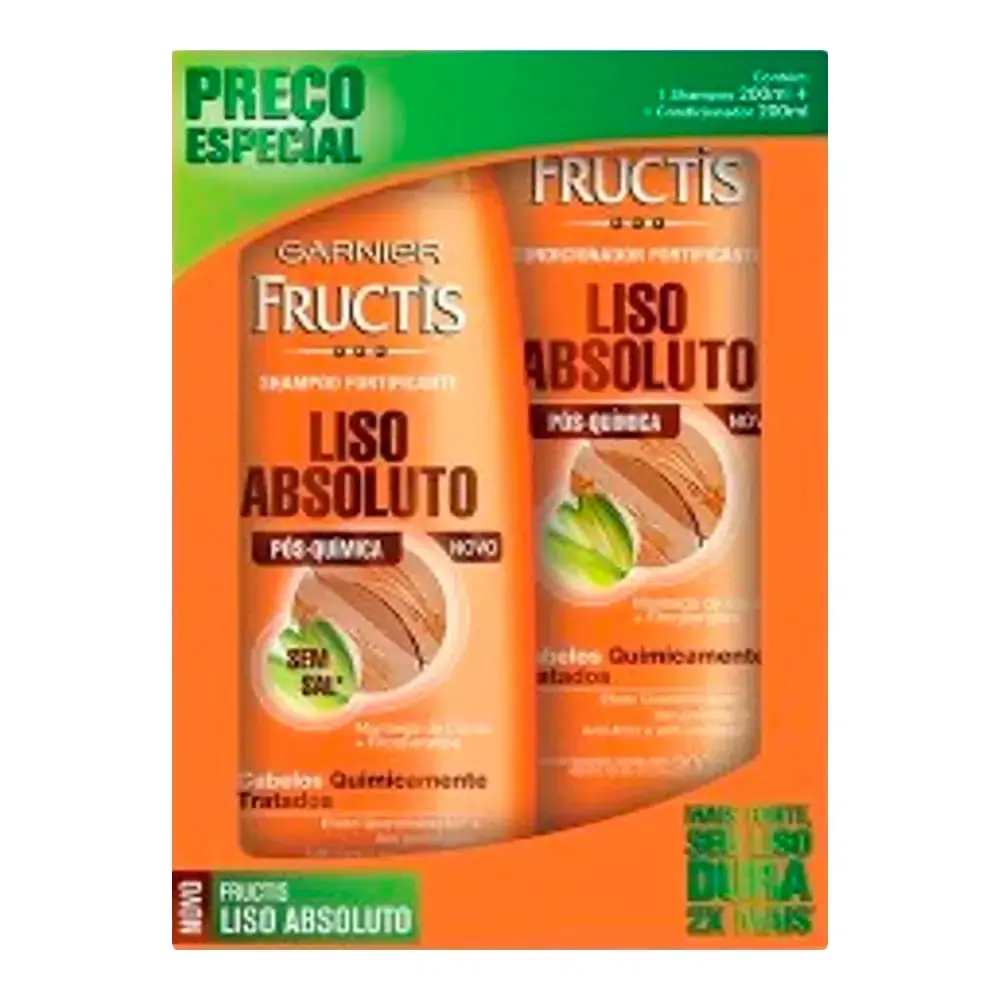 Shampoo Condicionador Fructis Liso Absoluto