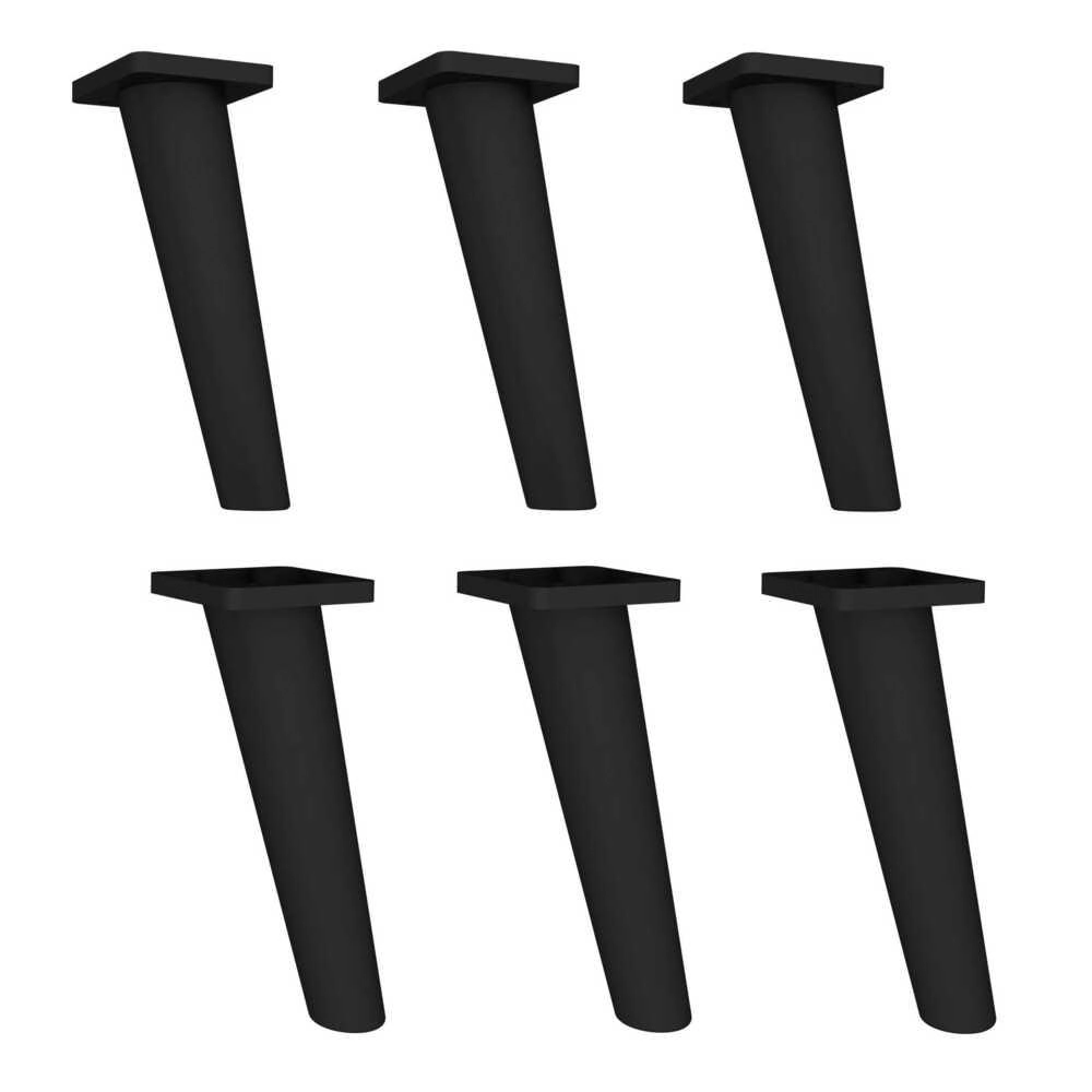 Pés Palito Retrô - Kit Com 6 Unidades Multimóveis Preto
