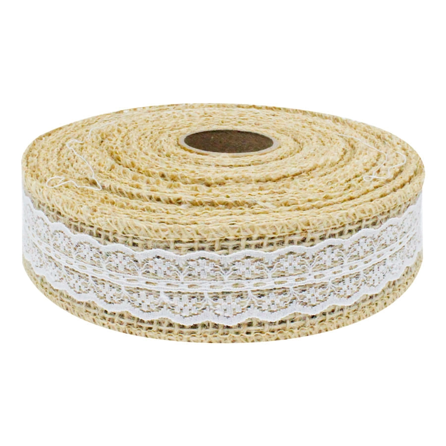 Fita Juta C Renda 4cm X 9,5m Uniart