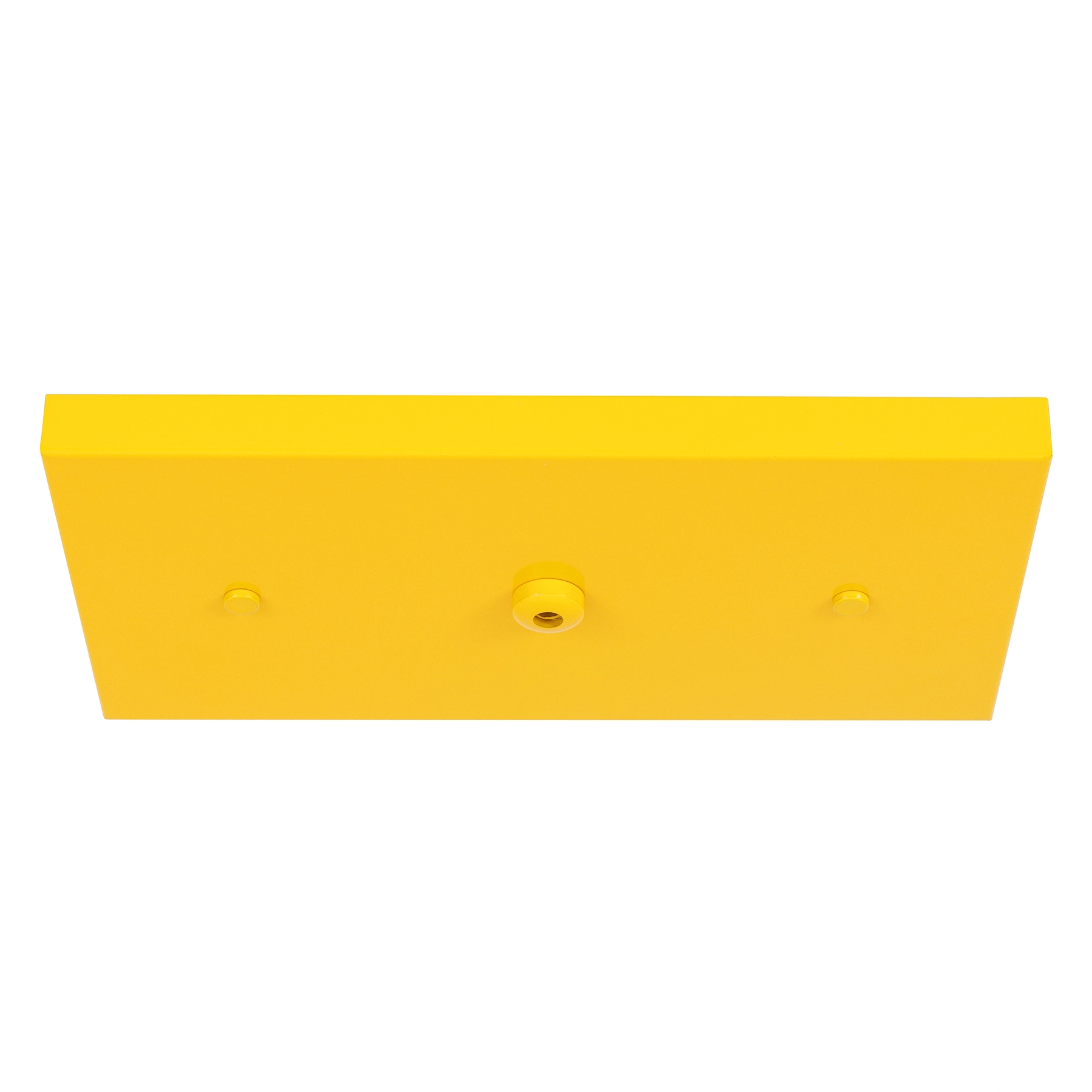 Canopla para Pendente Retangular 3 Lâmpadas Metal Amarelo