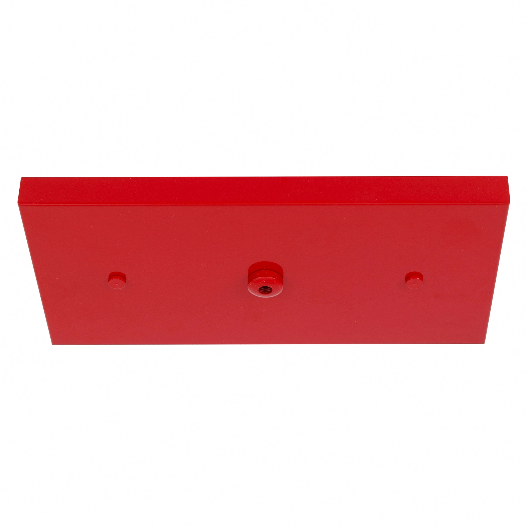 Canopla para Pendente Retangular 3 Lâmpadas Metal Vermelho