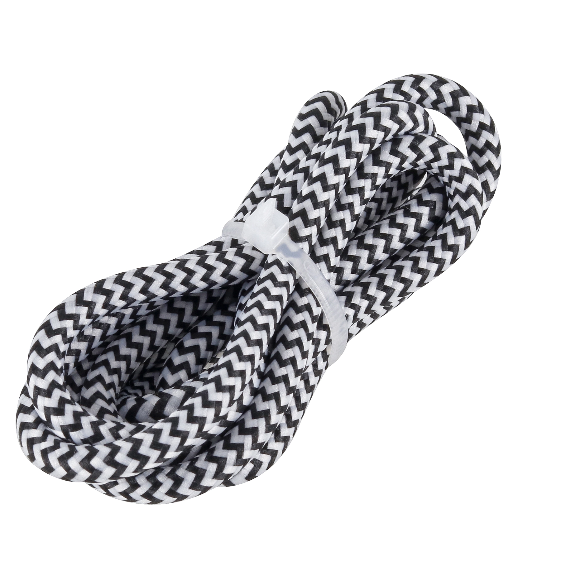 Fio para Pendente Tecido Branco e Preto 1,5m