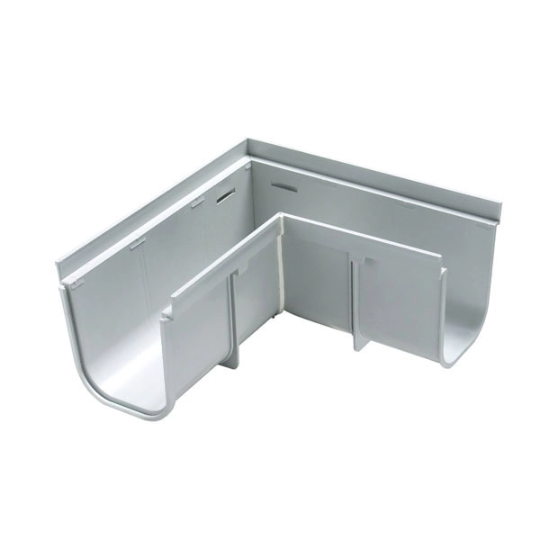 Esquadro 90° para Calha de Piso PVC Liso Branco Bitola 13-14,8cm Fêmea/Macho 25cmx12,7cmx14cm Tigre