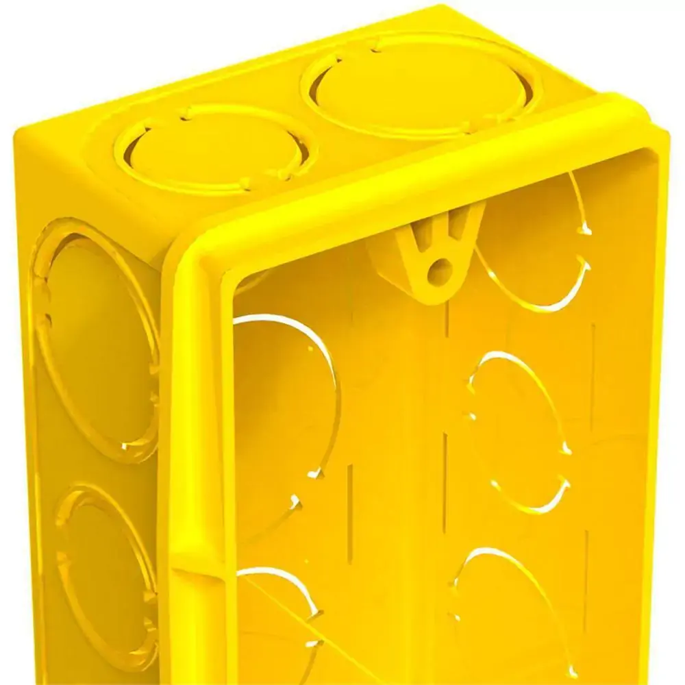 Caixa de Luz Retangular em Pvc Flex 4x2 Amarela