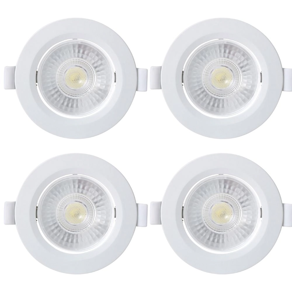 Kit 4 Spot Embutir Taschibra Alltop Redondo Led 7w 3000k