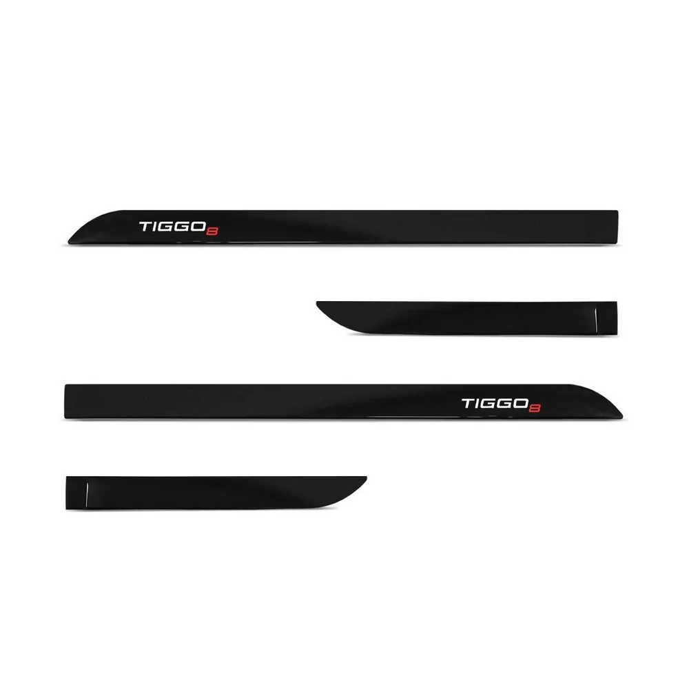 Jogo de Friso Lateral CHERY TIGGO 2 Preto INK com Nome 4 Peças - TOP MIX 12317PTOI