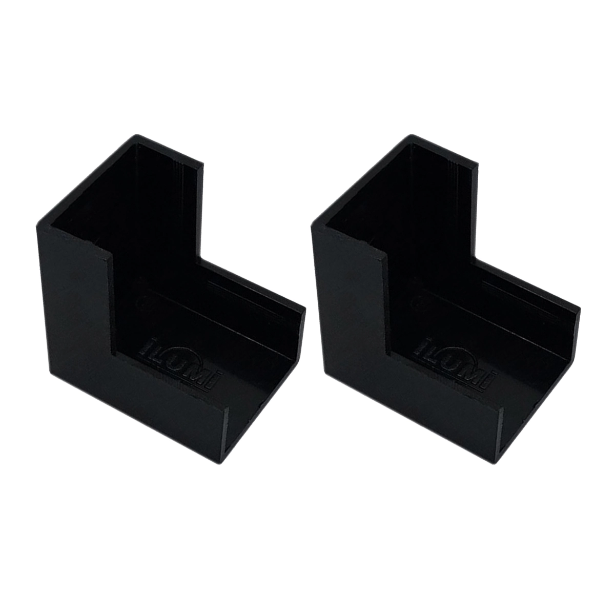 Kit 2 Conexão Curva Cotovelo Externo Preto Canaleta 20x10mm