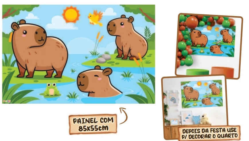 Painel Capivara 85x55cm Piffer