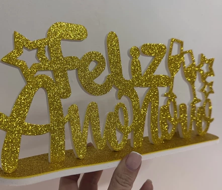 Big Enf Glitter Reveillon Feliz Ano Novo Dourado Piffer