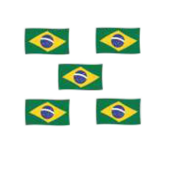 Aplique Bandeira Do Brasil C/5 Ref.207077 Piffer
