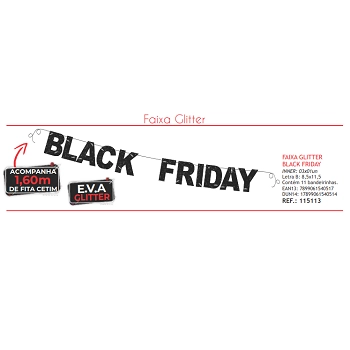 Faixa E.v.a. Glitter Black Friday Piffer