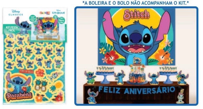 Kit Festa Facil Stitch C/39pcs Pifeer