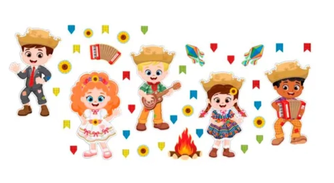 Kit Paineis Festa Junina Decoracao Grande Figuras Piffer