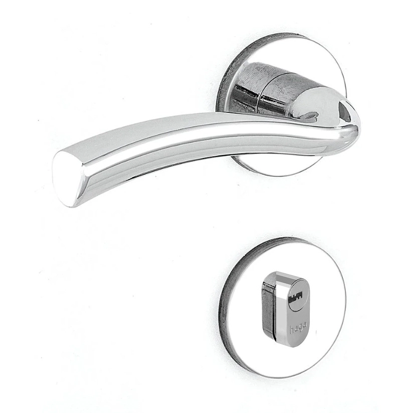 Fechadura Externa Handy Antioxy 55mm Multiponto R528 Aço Inox 304 Cromado Haga