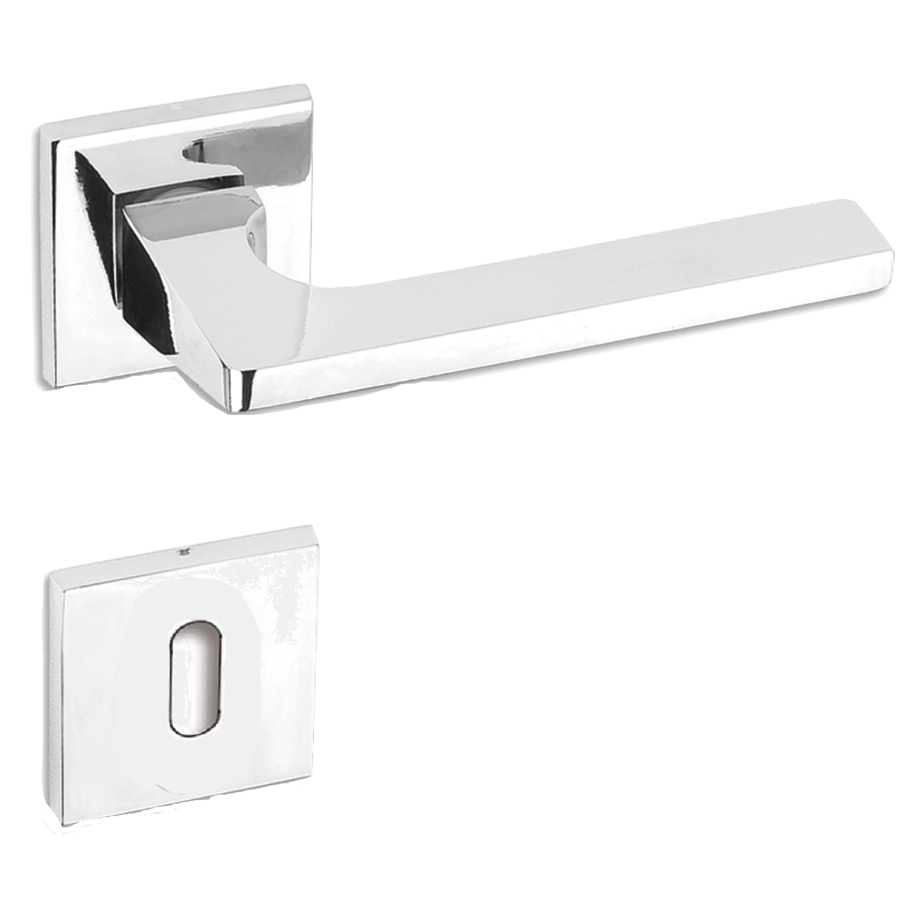 Fechadura Haga para Porta Interna Cromado 40mm Chave Simples Quadra