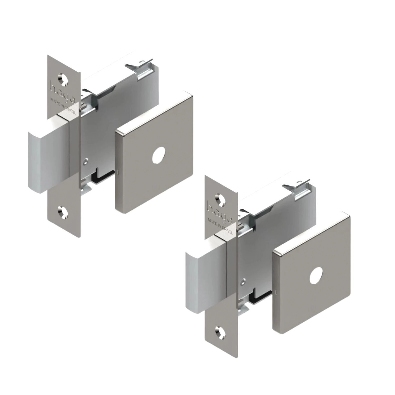 Trava De Segurança Tetra Chave Auxiliar 601 Roseta Quadrada 529 Inox Polido 40mn Par Haga