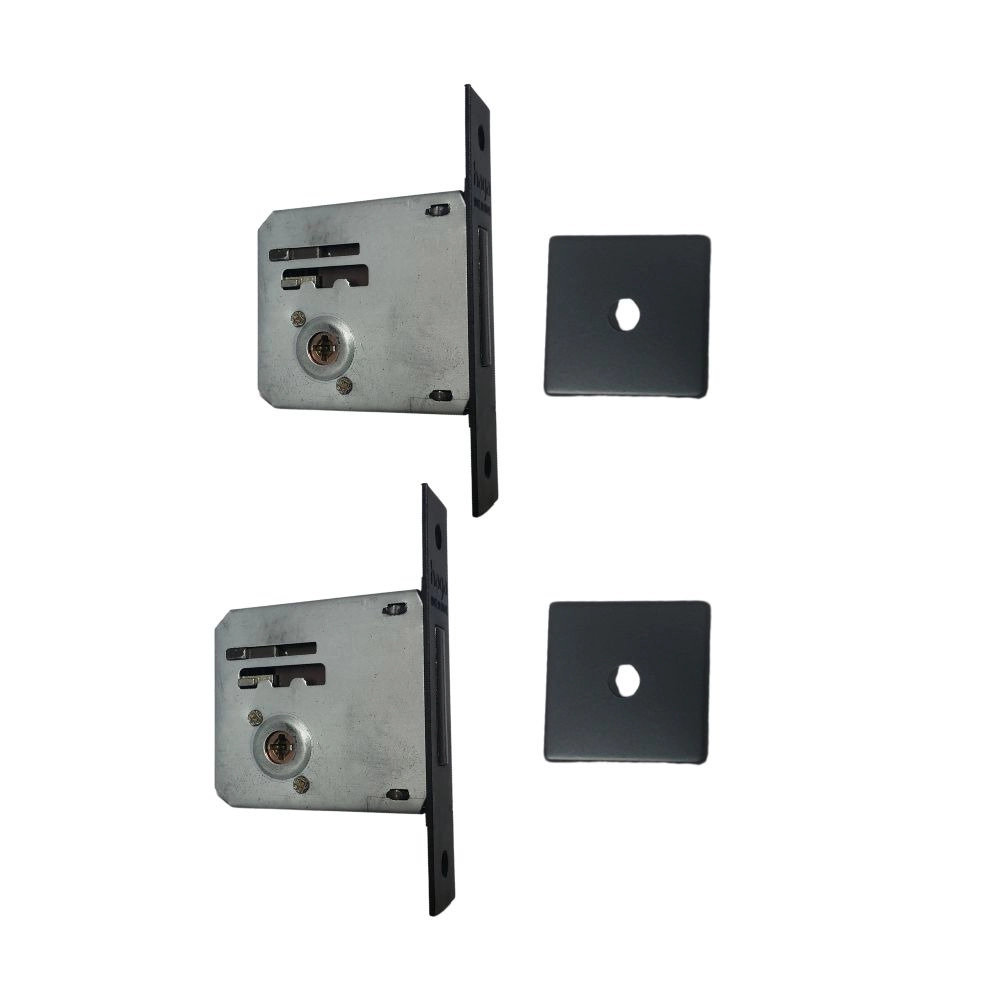 Trava De Segurança Tetra Chave Auxiliar 601 Roseta Quadrada 529 Preto 40mm Par Haga