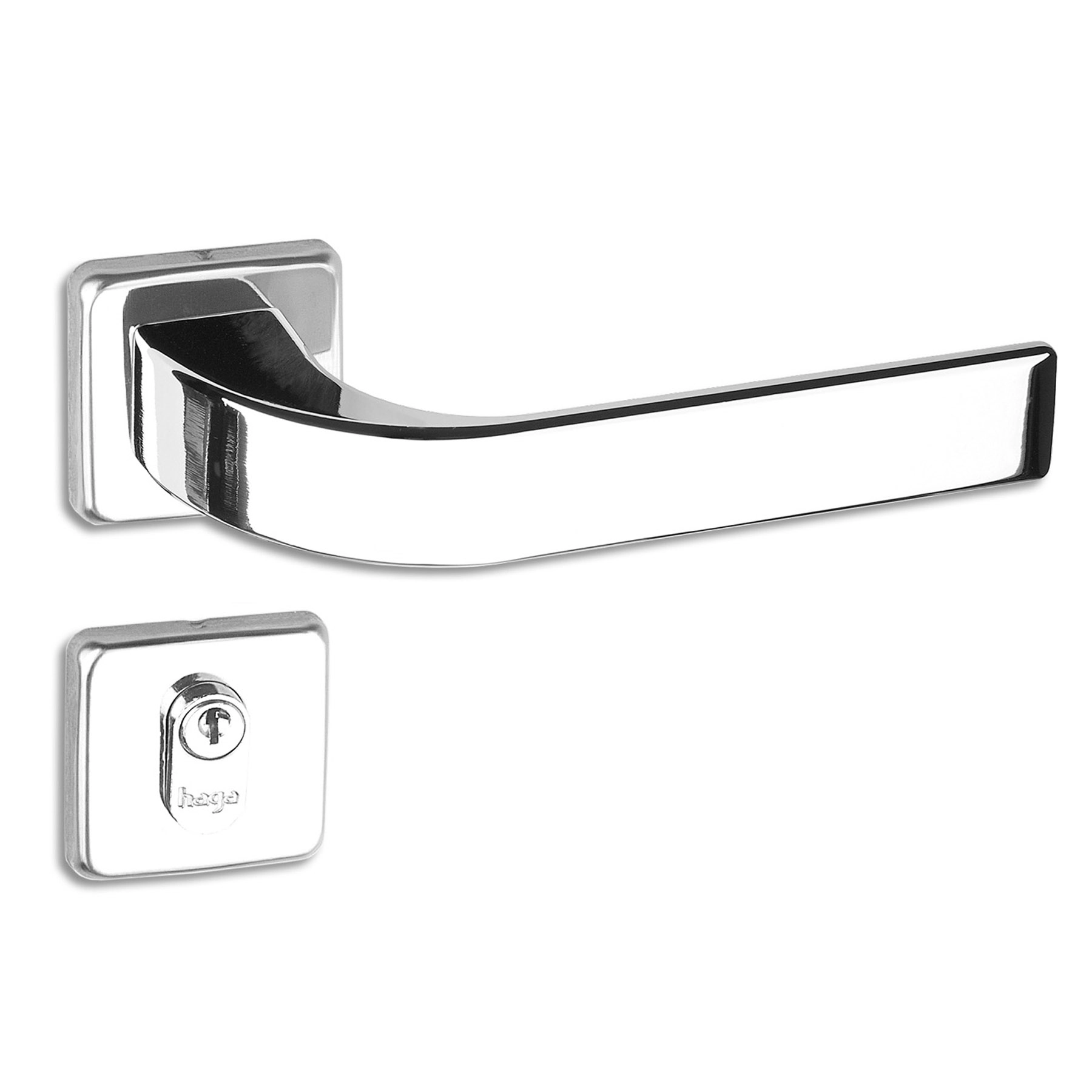 Fechadura Haga para Porta de Entrada Cromado 40mm Chave Simples Unika