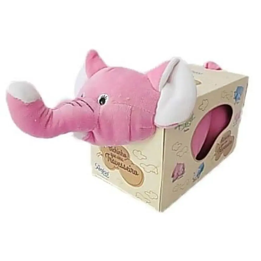 Pelucia Anjos Baby Travesseiro Elefante Rosa