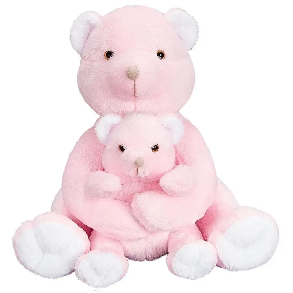 Pelucia Anjos Ursinha C/filhotes Rosa