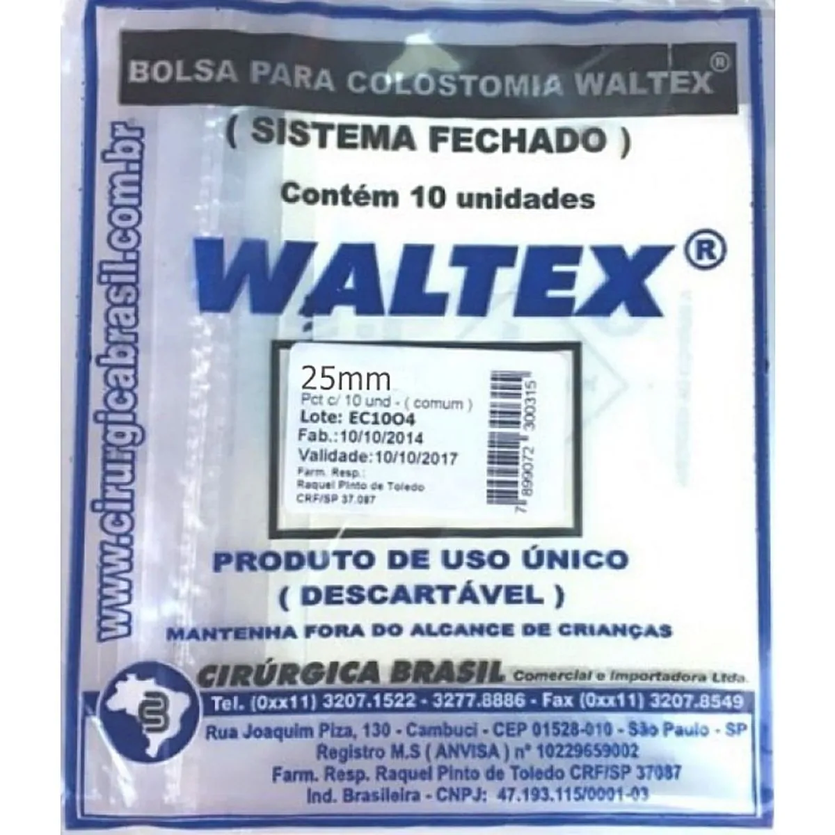 Bolsa De Colostomia Waltex - 25 Mm