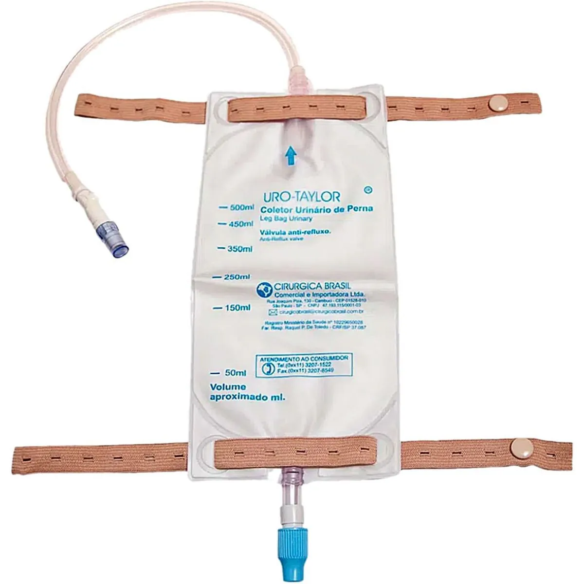 Coletor Urinário De Perna - 500Ml - Com Extensão