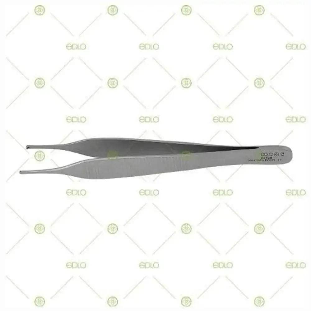 Pinça Micro Adson Edlo - Delicada Com Dente - 12 cm 4 3/4