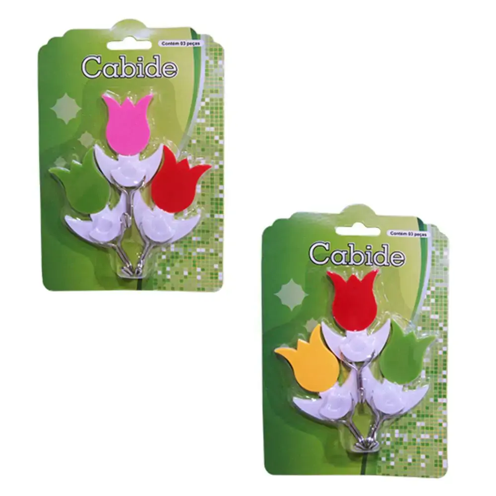 Cabide Gancho Adesivo C3pcs Tulipa Bc94033