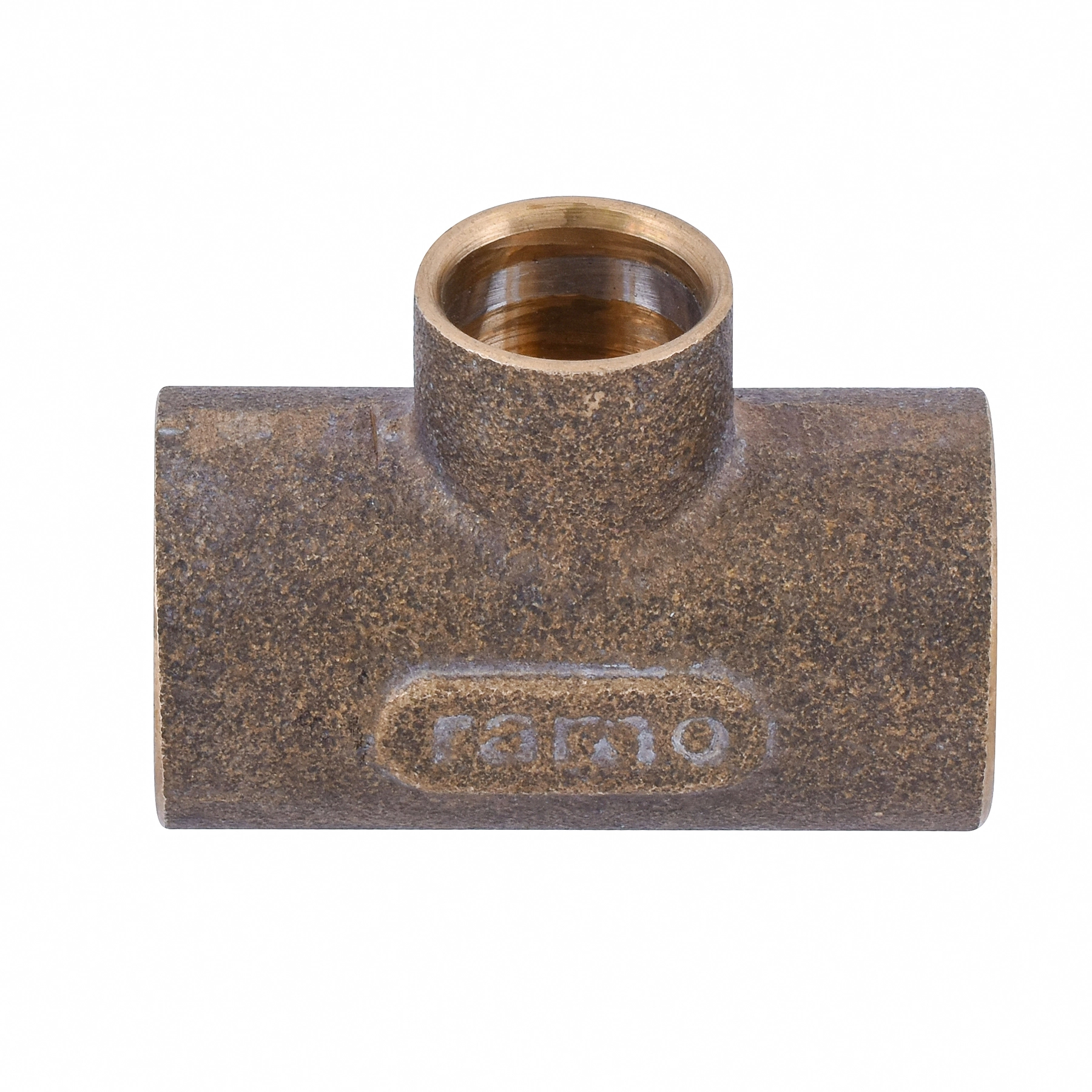 Tê de Redução Latão Liso Água Quente e Fria 22x15mm ou 3/4"x1/2" Ramo