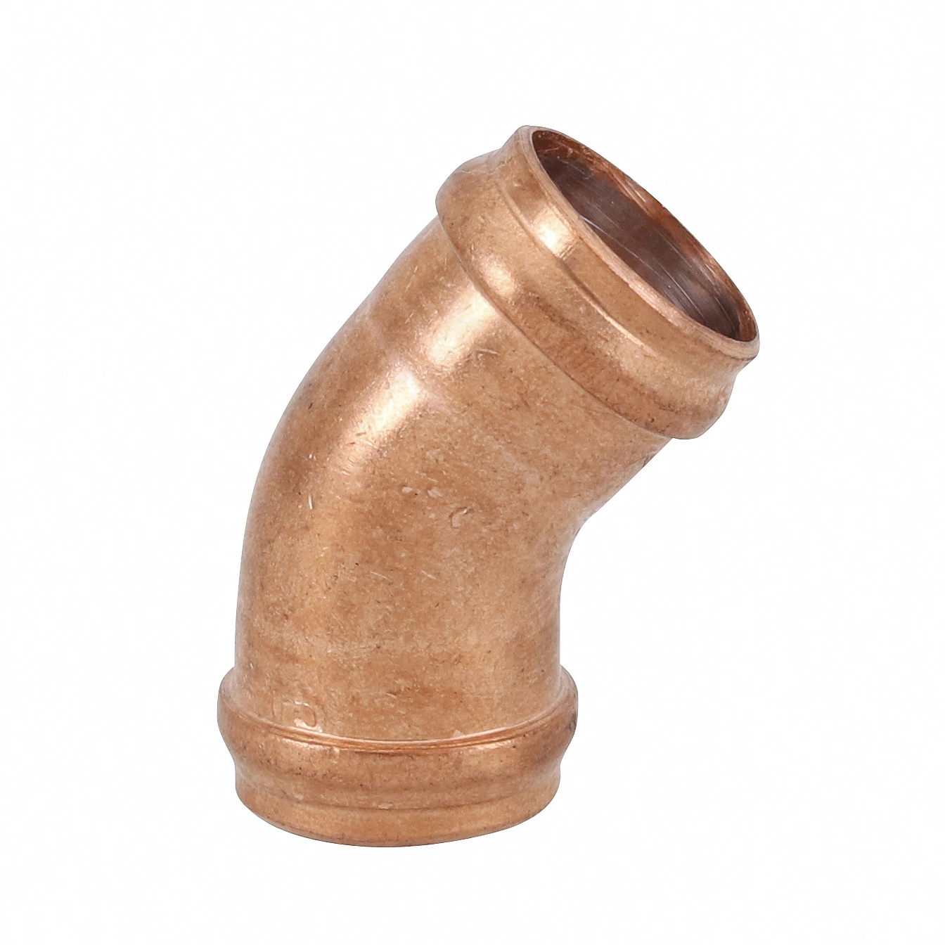 Joelho 45° Cobre Liso Água Quente e Fria 15mm ou 1/2" Ramo