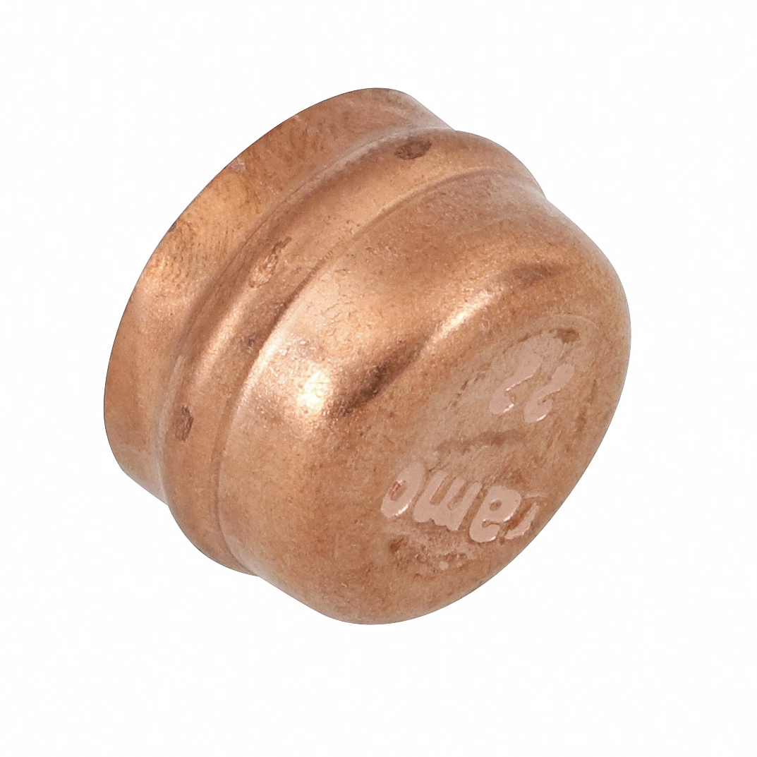 Tampão Cobre Liso Água Quente e Fria 22mm ou 3/4" Ramo