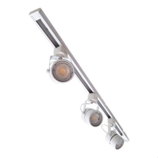 Trilho Eletrificado 1m Branco + 3 Spots Gu10 C/ Lâmpada 6500k Dimerizavel