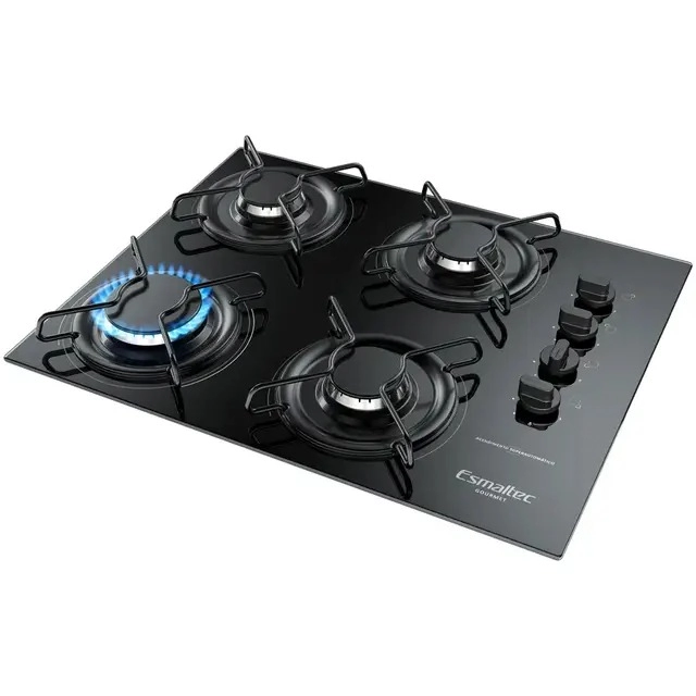 Fogão Cooktop Esmaltec 4084 Gourmet, 4 Bocas, Preto - Bivolt