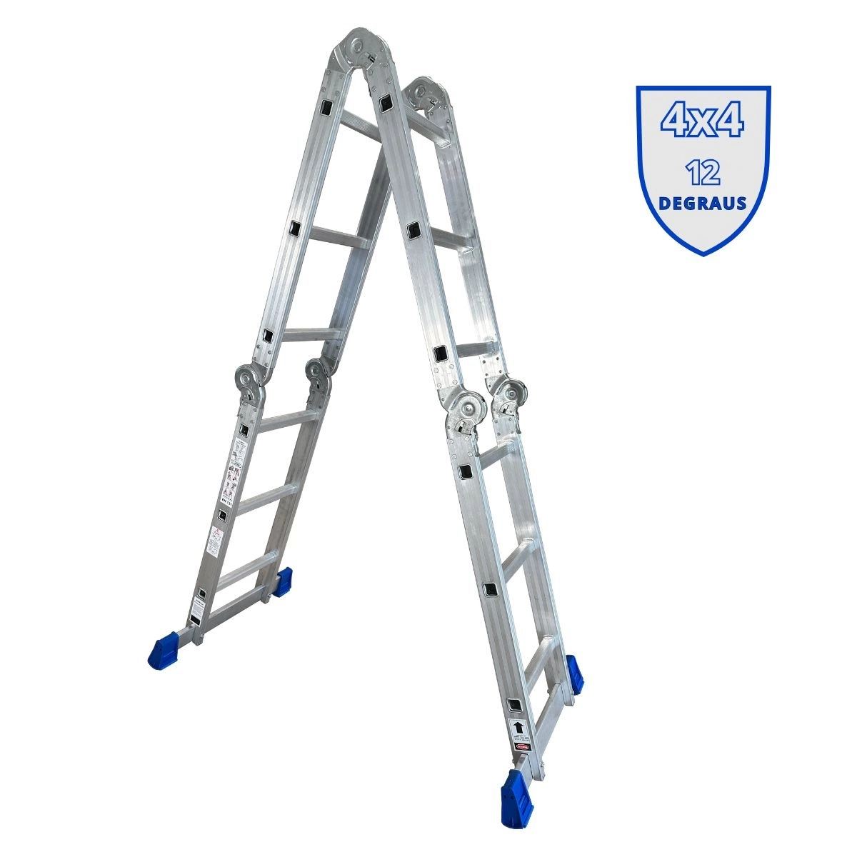 Escada De Alumínio Articulada 4x4 Com 14 Degraus - Alumasa