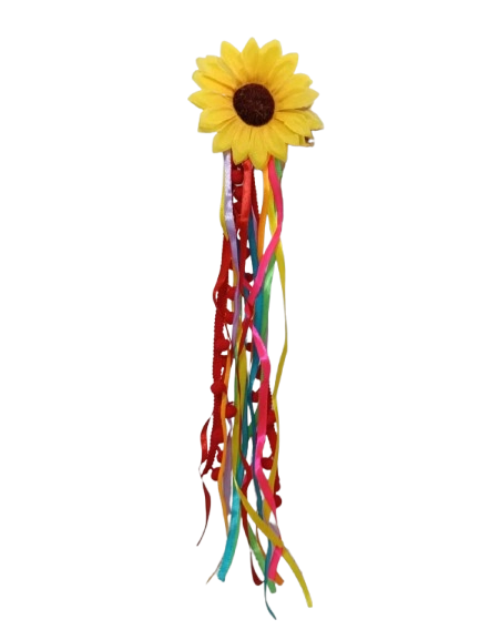 Presilha Junina Girassol C/fitas Cetim E Pompom Mundo De Isadora