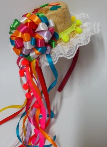 Tiara Junina Pompom Mundo De Isadora C/ 1