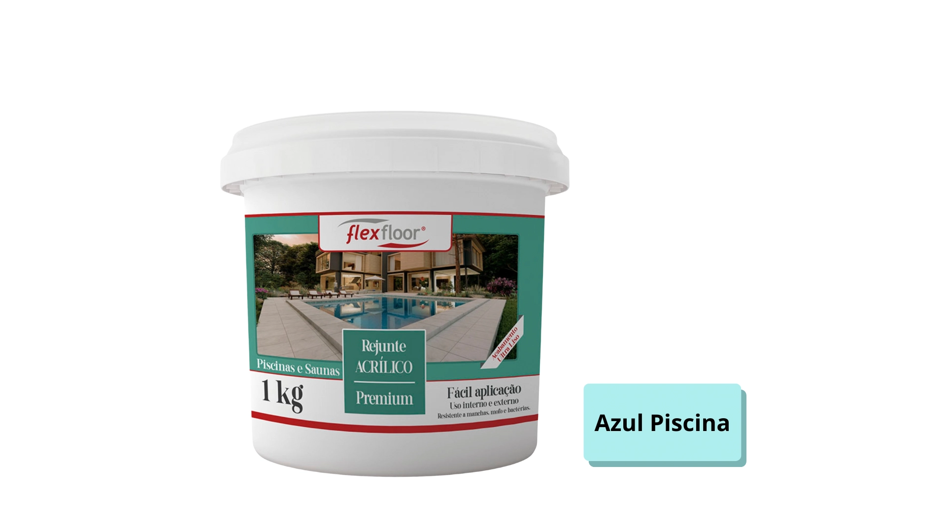 Rejunte Acrílico Flexfloor - 1kg Azul Piscina