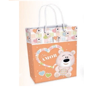 Sacola De Presente P Est Urso 20x10x24cm Ref.ur13