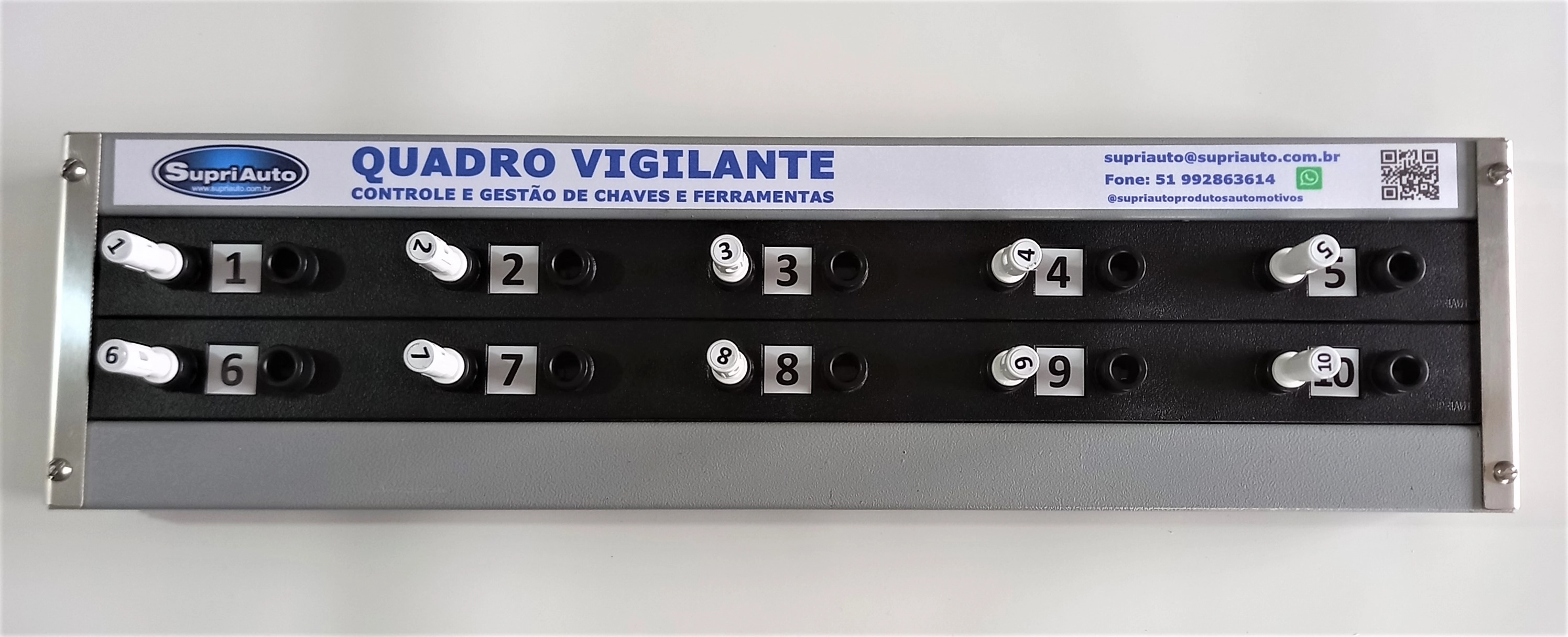 Claviculário Porta Chaves Quadro Vigilante Para 10 Chaves