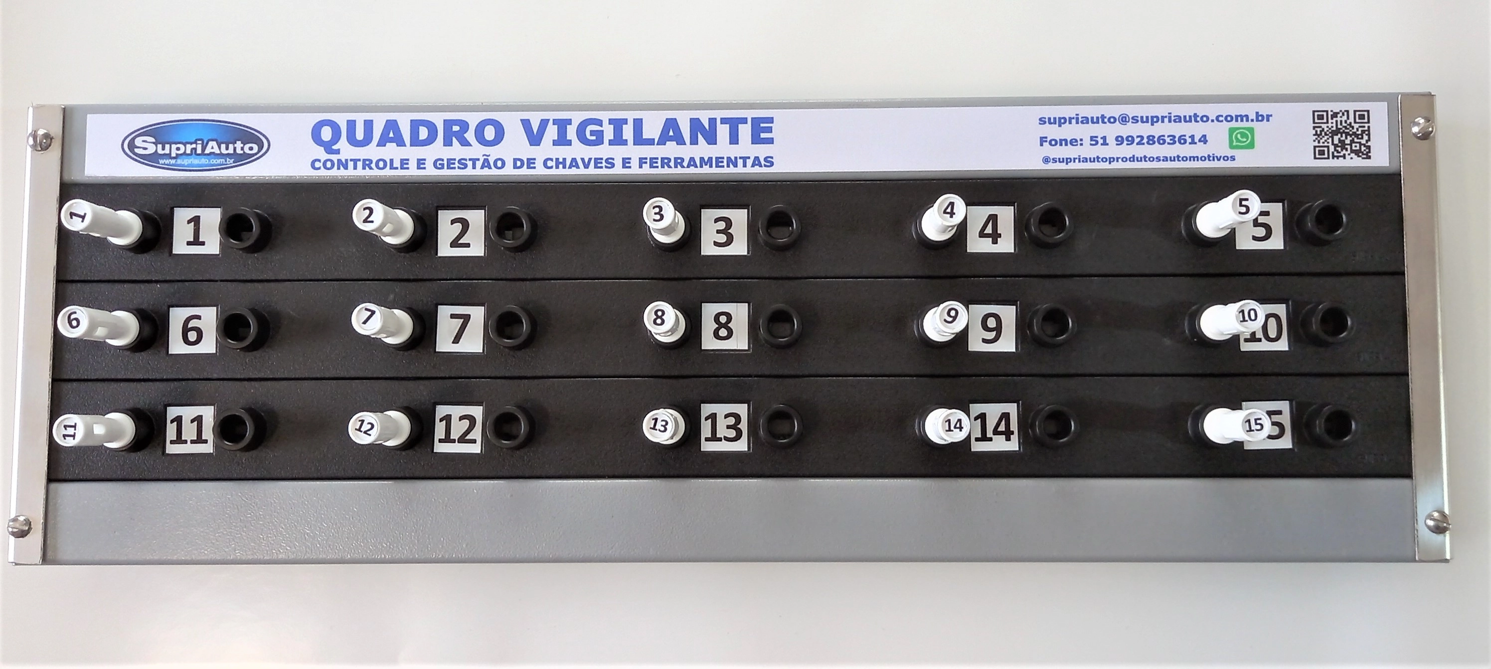 Claviculário Porta Chaves Quadro Vigilante Para 15 Chaves